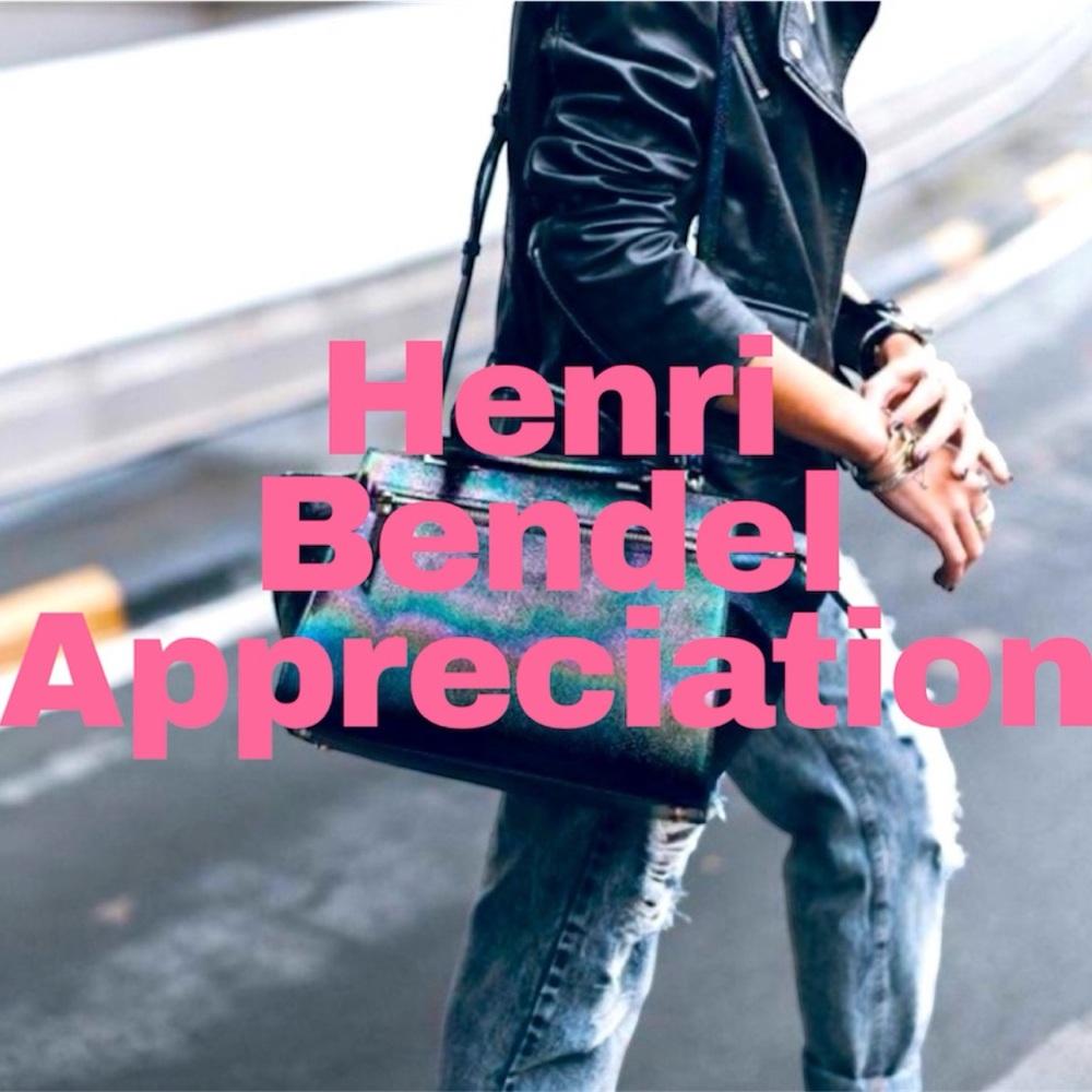 Henri Bendel Petrol Oil Slick Satchel Bag